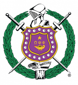 omega psi phi fraternity inc Logo with shield and wreath